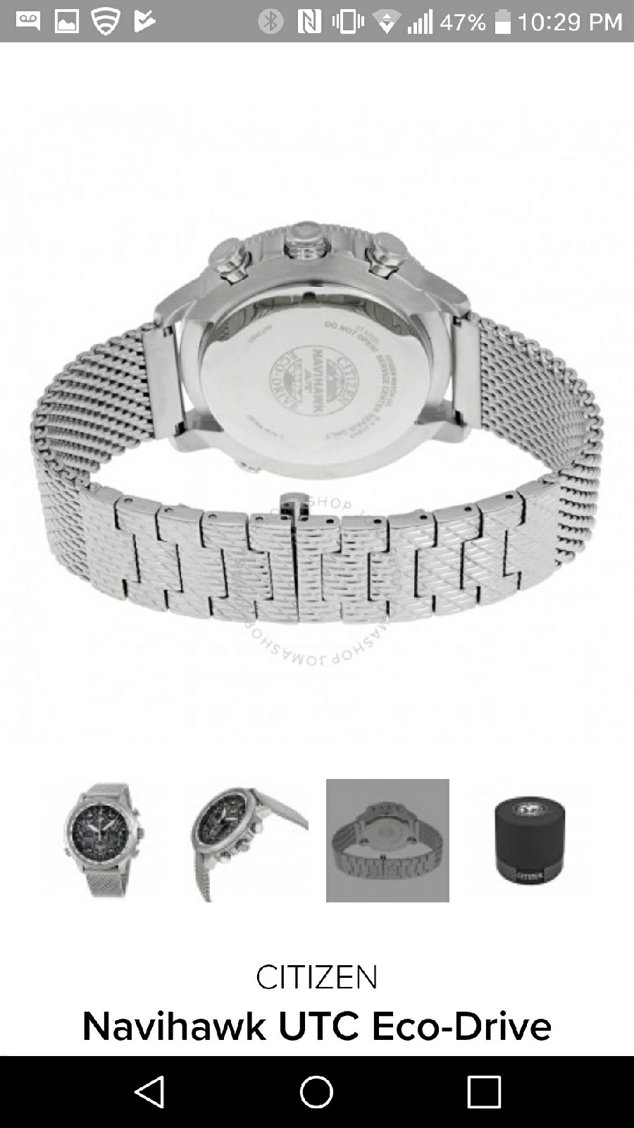 Unworn] Citizen Eco Drive Navi Hawk 